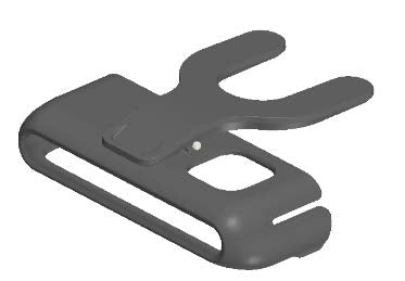 Spectralink ACA0040100 black plastic phone clip with curved prongs