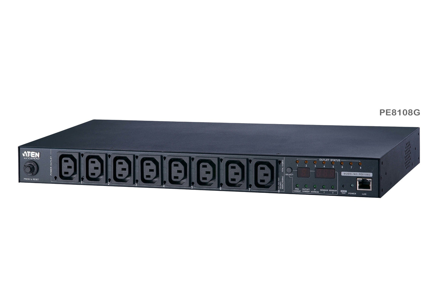 ATEN PE8108G-ATA-G | PE8108G Switched & Metered PDU, 8 x Outlets, 10A, 1U, IP