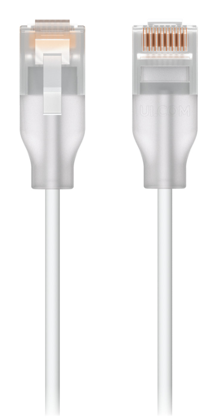 Ubiquiti UACC-CABLE-PATCH-EL-3M-W | 3M-W Translucent White Cat6 Networking Cable, 3m, UTP, 250MHz