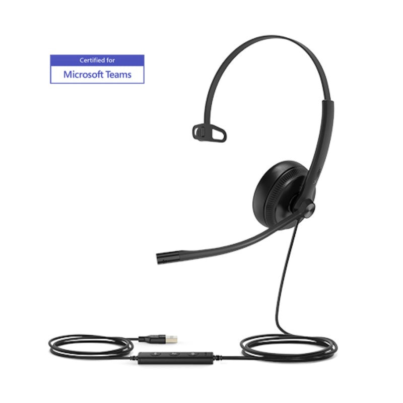 Yealink UH34-SE-M-MS | Microsoft Certified Teams USB Wired Headset, Mono, USB-A, 3.5mm Jack,...