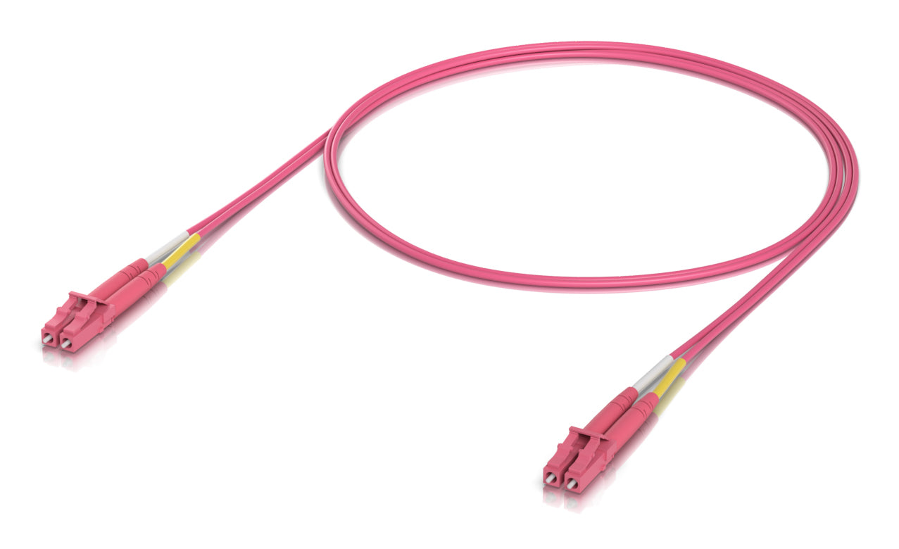 Ubiquiti uacc-ofc-m2-lulu-1m-50 pink om4 duplex lc upc fibre patch cable with pink fiber optic cable and connectors