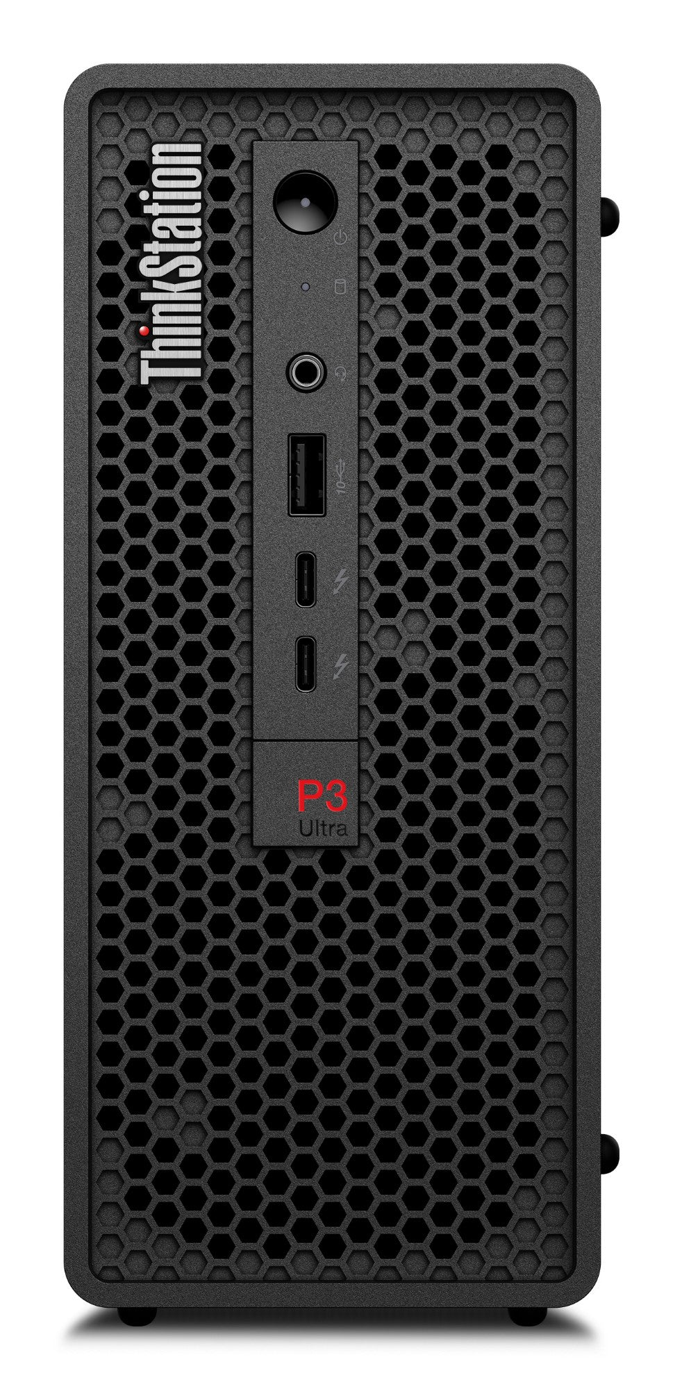Lenovo ThinkStation P3 Ultra uSFF Workstation with honeycomb front and USB ports