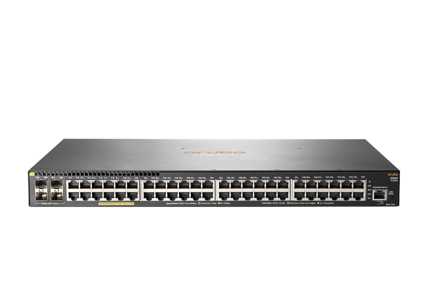 Aruba JL256A#ABG | 2930F 48G PoE+ 4SFP+ L3 Managed Switch, Gigabit Ethernet