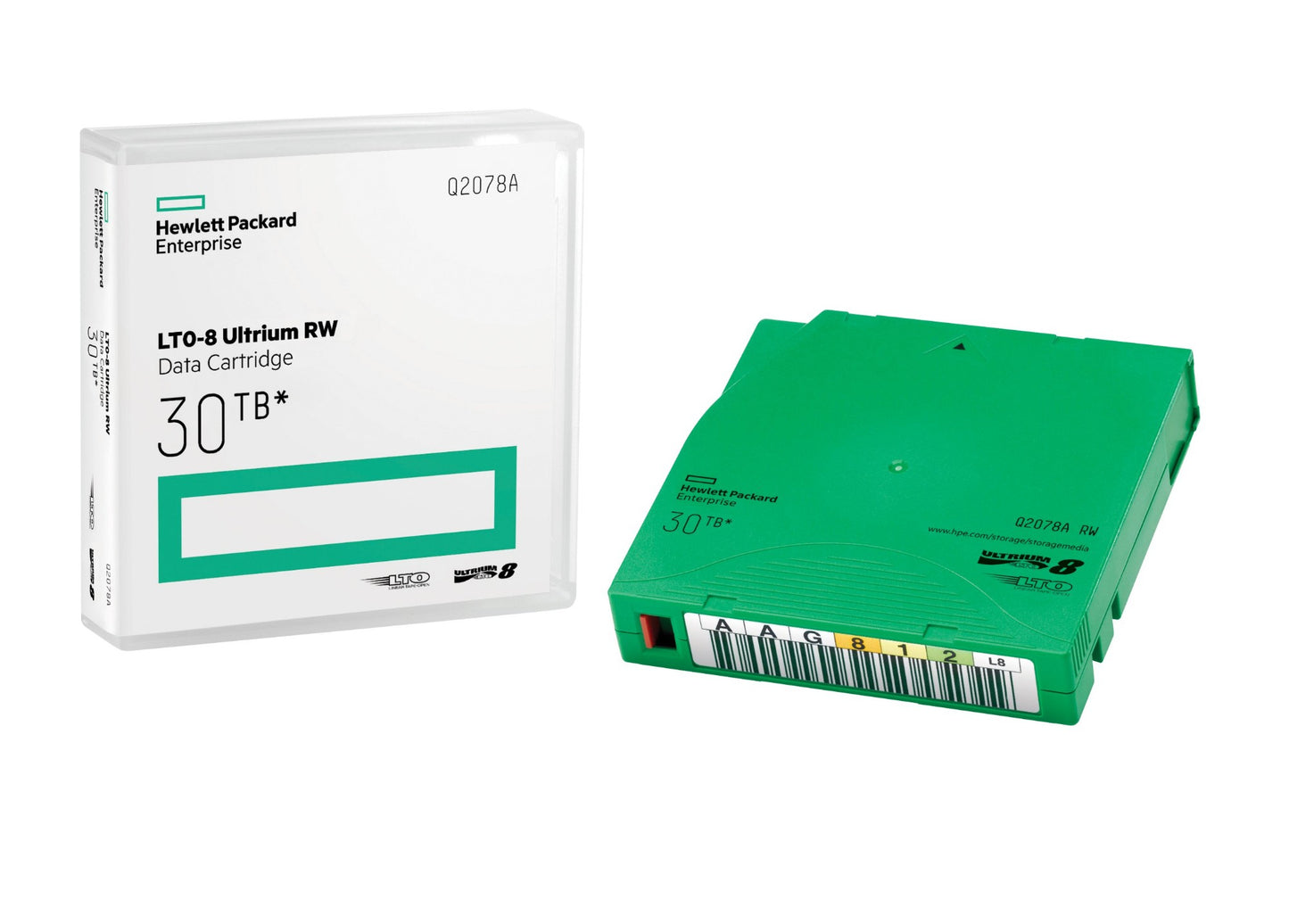 HPE Q2078AL | LTO-8 Ultrium 30TB RW Custom Labeled Library Pack, 20 Data Cartridges