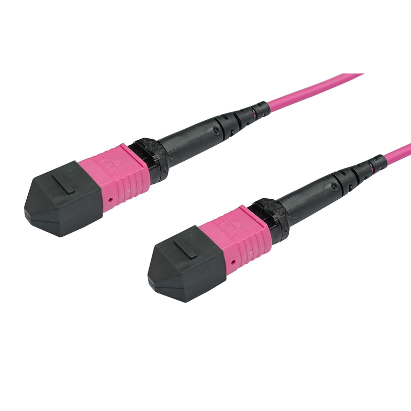 OM4 Multimode Fibre Optic Cable | MPO Female to MPO Female | Polarity B | 12 Core | 0.5 to 10 Meter