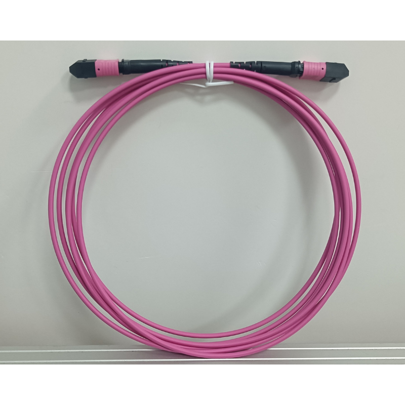 OM4 Multimode Fibre Optic Cable | MPO Female to MPO Female | Polarity B | 12 Core | 0.5 to 10 Meter
