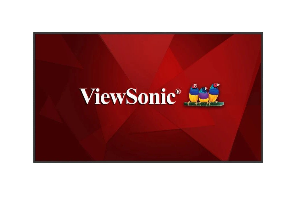 Yealink A40-031 MeetingBar Kit 65-inch 4K display with Viewsonic monitor and birds logo