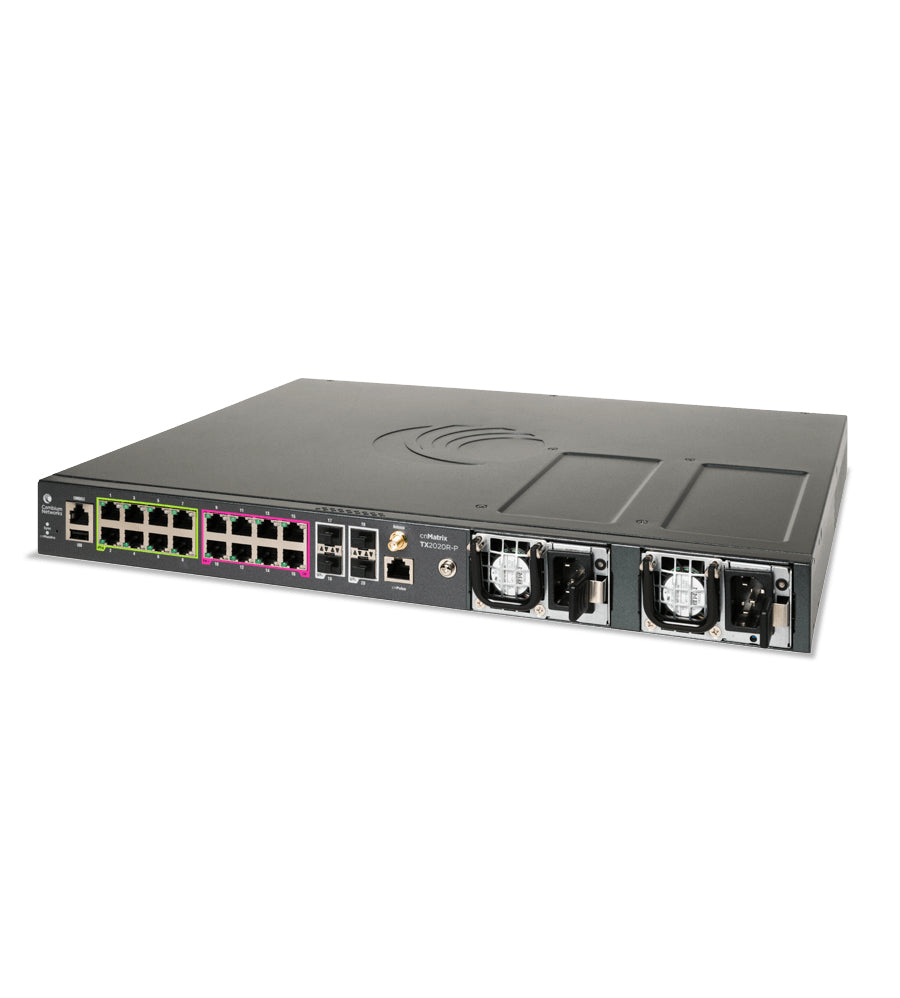 Cambium Networks MXTX2020GXPA10 | cnMatrix TX 2020R-P Managed L2/L3 Switch, 24 x 1GbE PoE Ports, 1U
