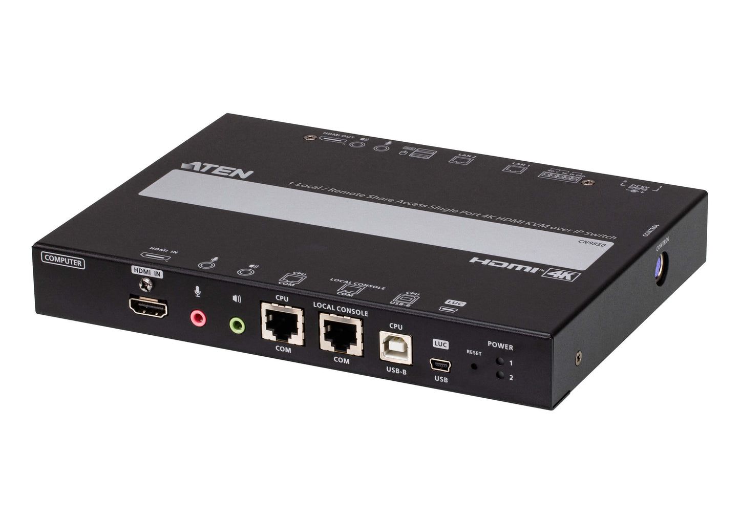 ATEN CN9850-AT-U | CN9850 4K HDMI KVM over IP Switch, 1 x Port, Local/Remote, Virtual Media