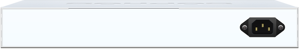 Back of Sophos CS210-8FP power supply with black IEC C14 input