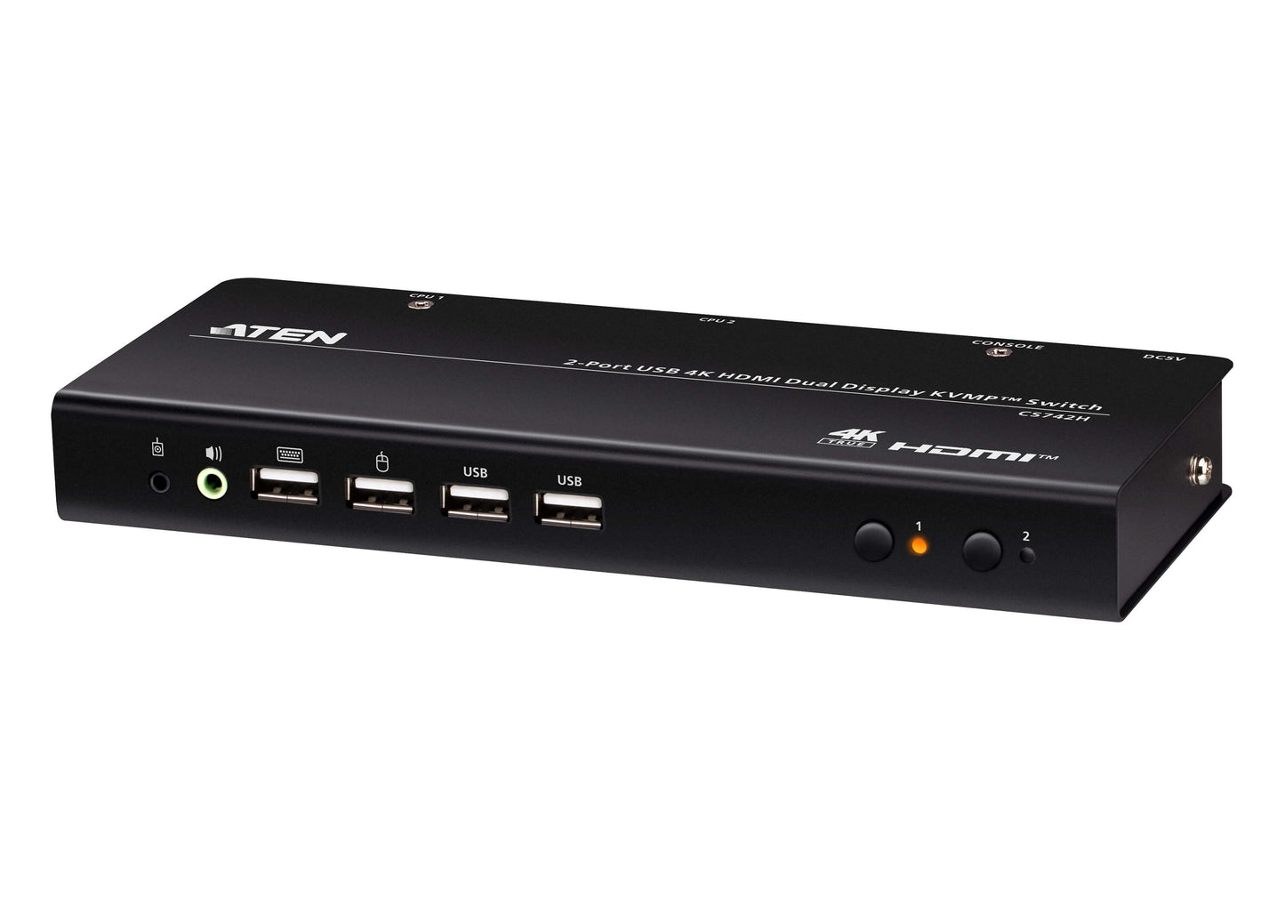 ATEN CS742H-AT-U | CS742H Dual HDMI KVMP Switch, Cables Included, Port 4K 60Hz, 2