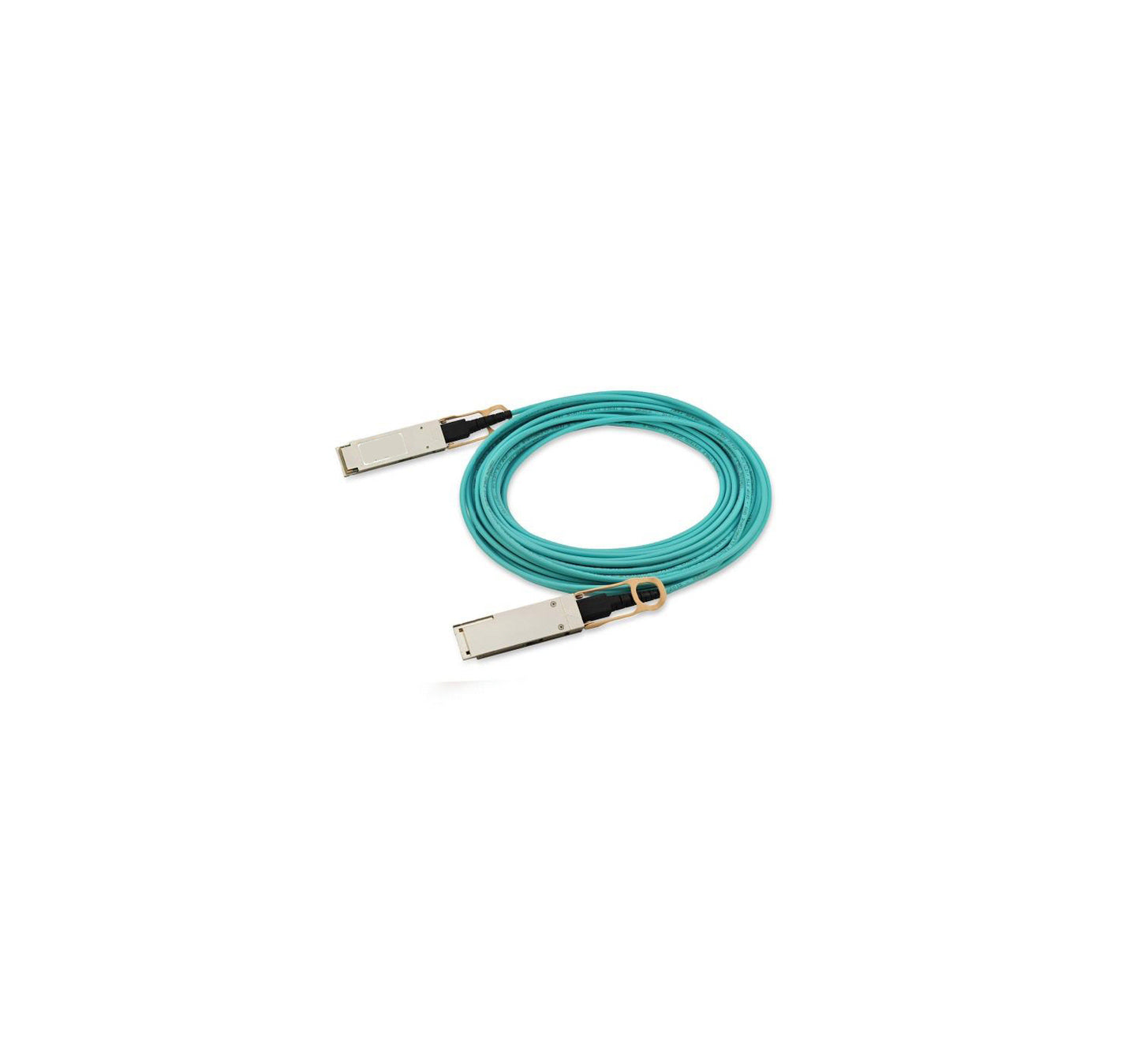 Aruba JL856A 2m QSFP28 100G teal AOC coiled turquoise cable