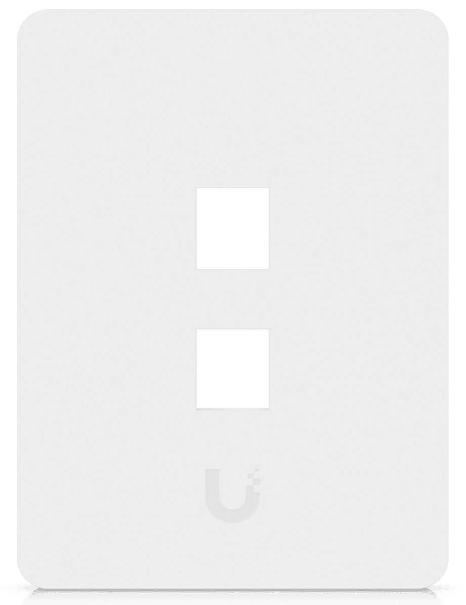 Ubiquiti uacc-wp-keystone-v-2p white rectangular keystone wall plate with two vertical ports and paintable cover