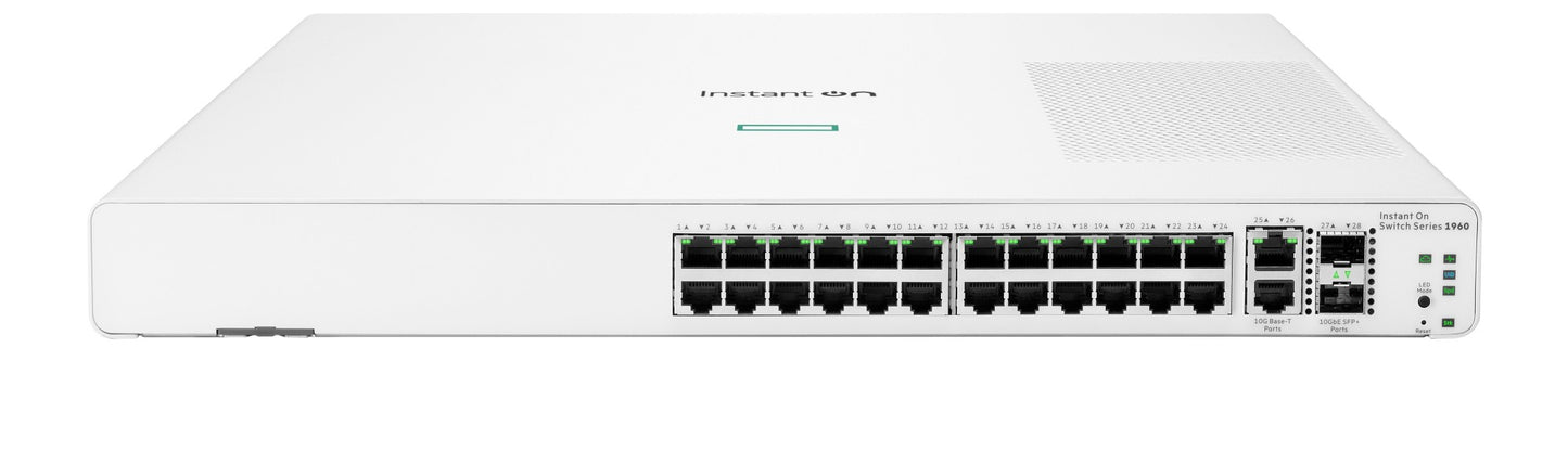 Aruba Instant On JL806A | 1960 24G 2XGT 2SFP+ L2+ Managed Switch, 24-Port Gigabit, 10G Uplinks