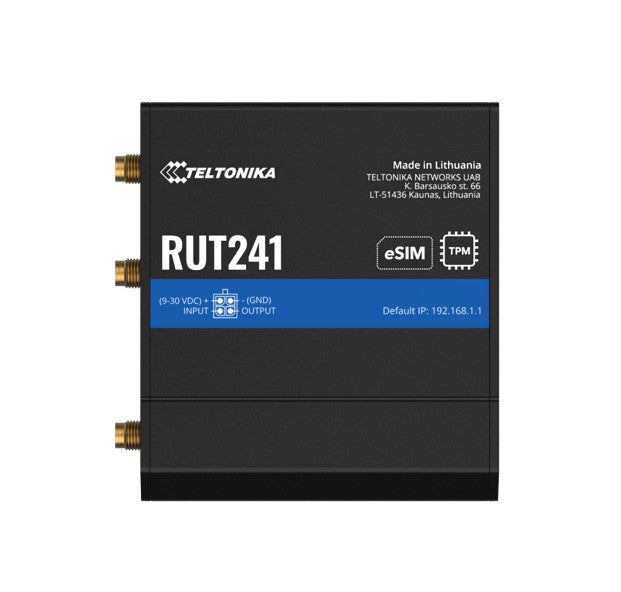 Teltonika RUT241235000 | Industrial 4G LTE Router, eSIM, Instant LTE Failover, Firewall