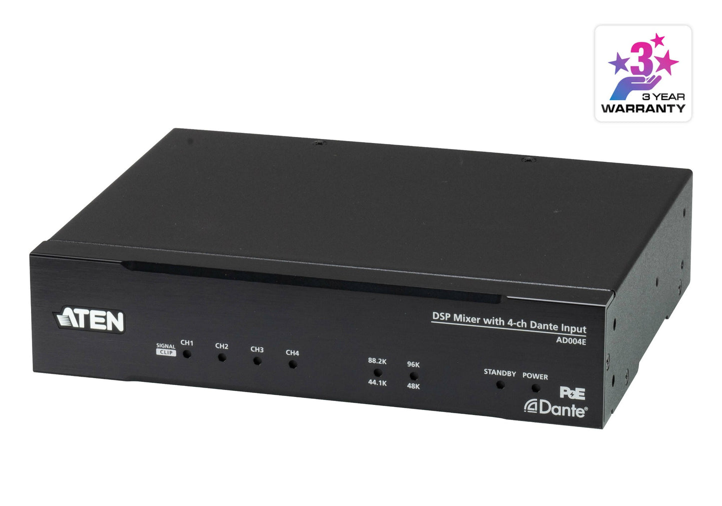 ATEN AD004E-AT | AD004E Dante DSP Mixer, 4 x Dante In, PoE