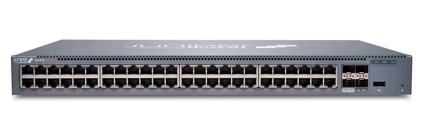 Juniper EX4000-48MP | EX4000 Series 48 x 1GbE Ports, 8x 2.5GBaseT, 4x 10G SFP+ Uplinks, PoE++