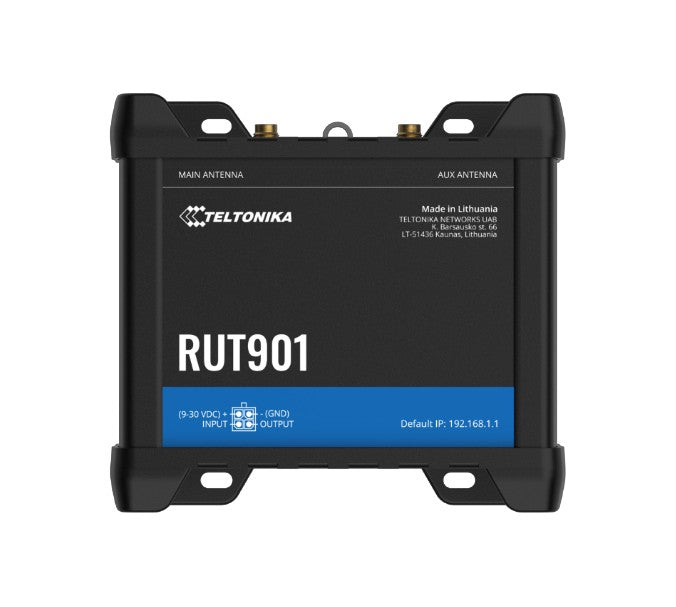 Teltonika RUT901000400 | RUT901 Industrial Cellular Router, 4G LTE, Dual SIM, Wi-Fi, MQTT, Modbus TCP