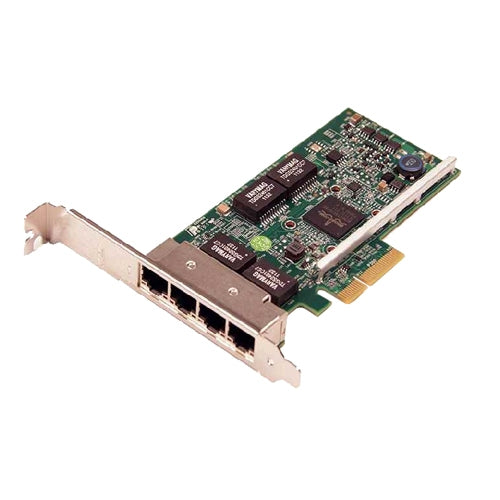 Dell 540-BBGX Broadcom 5719 QP NIC with 5 silver Ethernet ports on green PCB