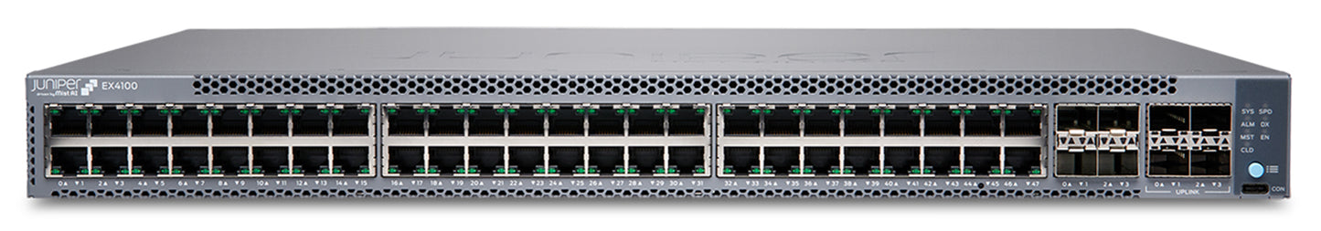 Juniper EX4100-48P | EX4100 Series 48 x 1GbE PoE+ Ports, 4x10G SFP+ Uplinks, 1U Switch