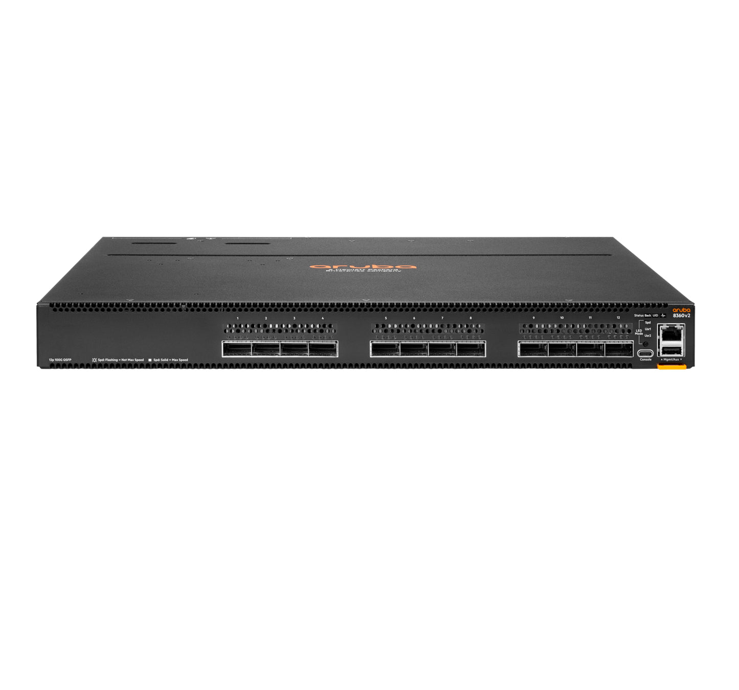 Aruba JL709C#ABG | 8360-12C v2, 12-Port 100G QSFP28, L3 Managed, Back-to-Front Cooling