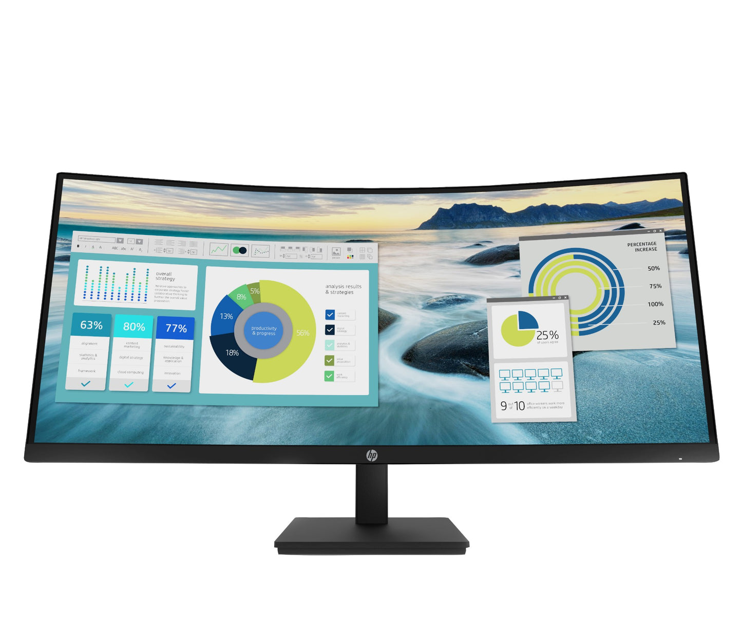 HP 21Y56AA | P34hc G4 WQHD USB-C Curved Monitor, 34" Display, 3440 x 1440 Resolution