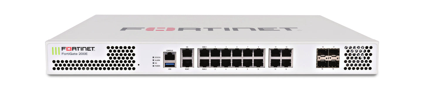 Fortinet FG-200E | 18 GE RJ45, 4 GE SFP, NP6Lite, CP9, Mid-Range Firewall