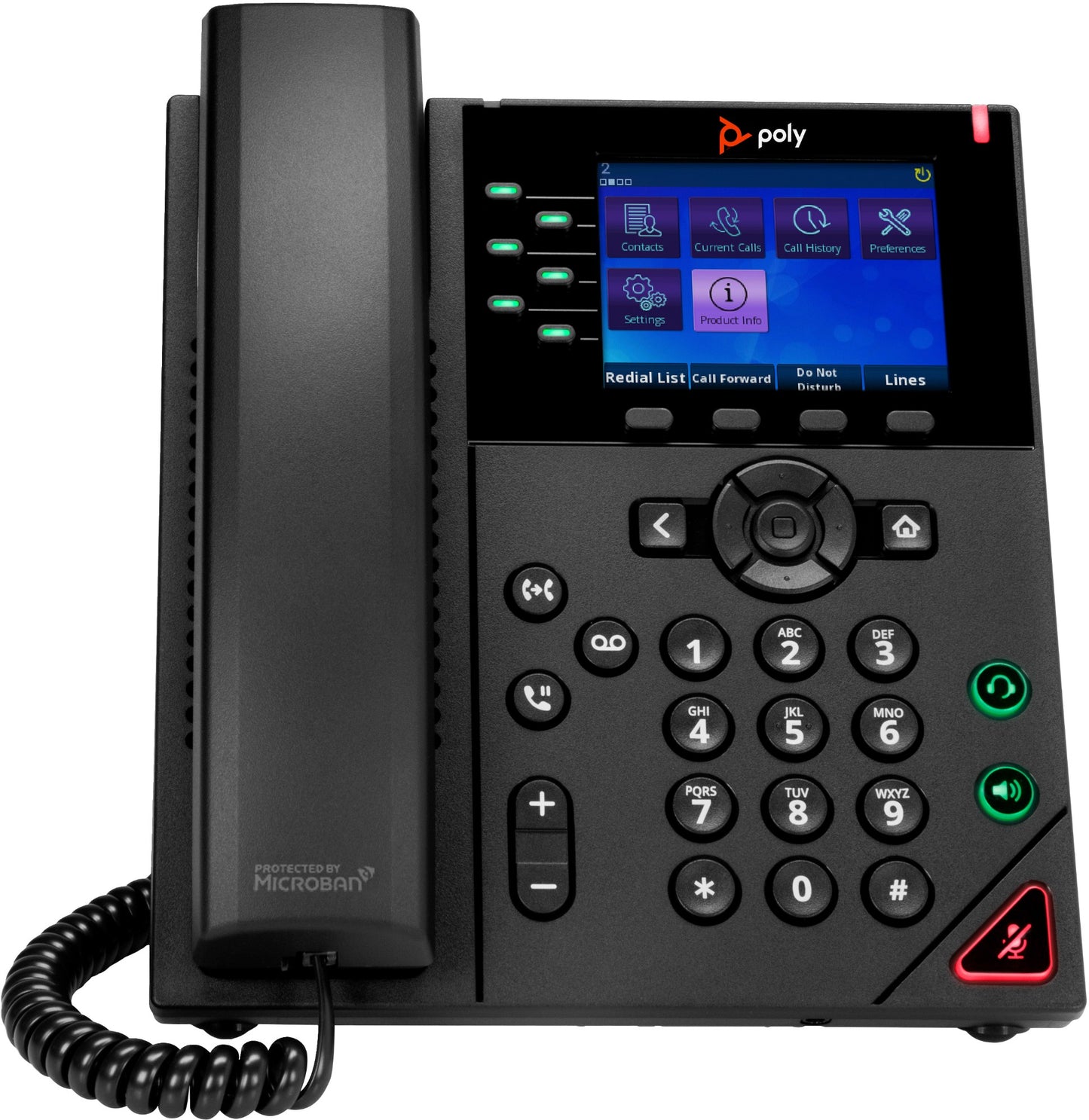 Poly 89K70AA | OBi VVX 350 6-Line IP Phone, PoE, Power Supply