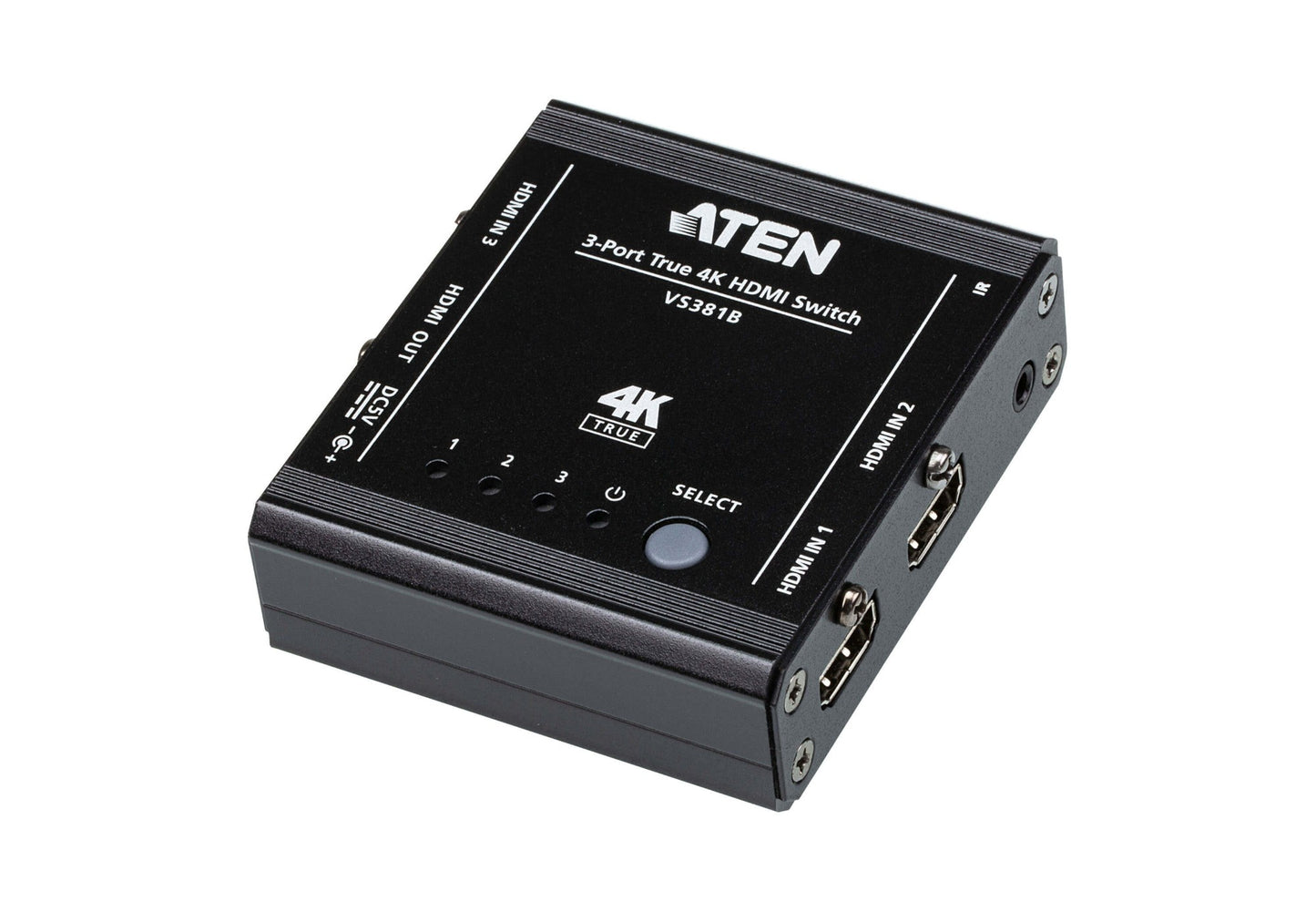 ATEN VS381B-AT | VS381B 3-Port True 4K HDMI Switch, 3 x HDMI In, 1 x Out, 60Hz