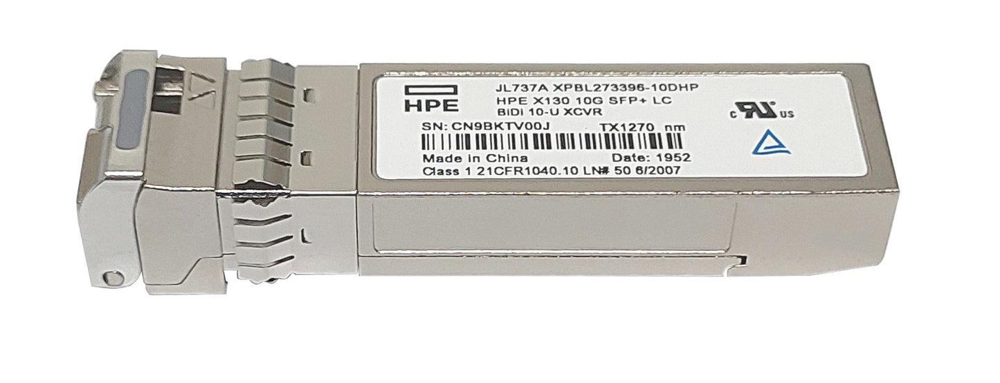 HPE JL737A | X130 10G SFP+ BiDi Transceiver, Single-Mode, 10km, LC, Uplink