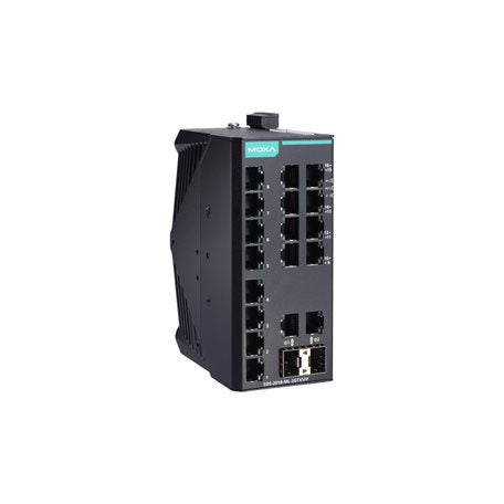 Moxa EDS-2018-ML-2GTXSFP-T Unmanaged Gigabit Ethernet Switch With 16 10/100Baset(X) Ports, 2 10/100/1000Baset(X) Or 100/1000Basesfp Ports, -40 To 75 C Operating Temperature