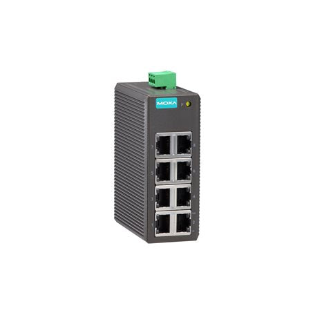 Moxa EDS-208A-T Unmanaged Ethernet Switch With 8 10/100Baset(X) Ports, -40 To 75 C Operating Temperature