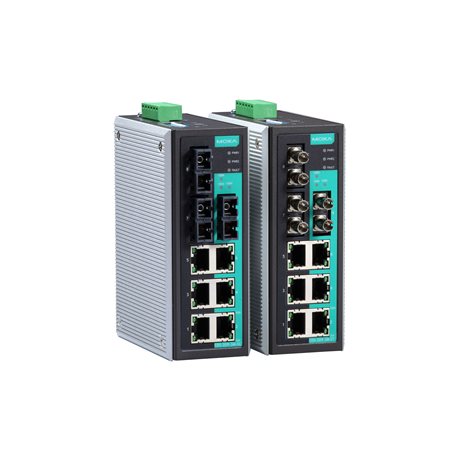 Moxa EDS-309-3M-SC-T Unmanaged Ethernet Switch With 6 10/100Baset(X) Ports, 3 100Basefx Multi-Mode Ports With Sc Connectors, Relay Output Warning, -40 To 75 C Operating Temperature