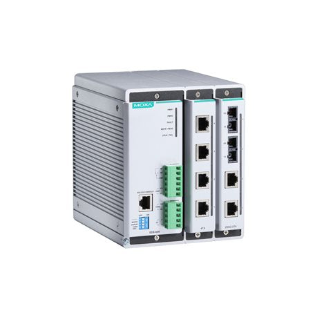 Moxa EDS-608-T Compact Managed Ethernet Switch System With 2 Slots For 4-Port Fast Ethernet Interface Modules, For A Total Of Up To 8 Ports, -40 To 75 C Operating Temperature