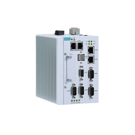 Moxa MC-1122-E2-T X86 Embedded Computer With Intel Atom Dual-Core E3826 Processor, 1 Cfast Socket, 1 Vga, 2 Usbs, 4 Gigalans, 4 Serial Ports, 4 Dis, 4 Dos, 1 Mini-Pcie Socket, 12 To 36 Vdc Power, 4 Gb Ram Pre-Installed
