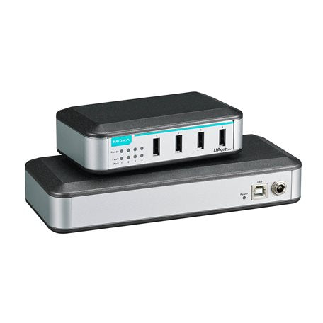 Moxa UPort 204 | 4-Port USB 2.0 Hub with Power Adapter, Industrial-Grade, General-Purpose, UPort 204/207 Series, USB-to-Serial Connectivity