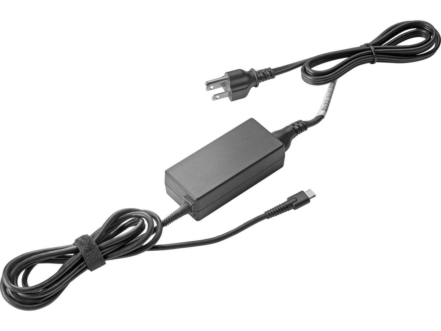 Black rectangular hpe 1mz01aa 45w usb-c power adapter with usb power delivery and two-prong au plug