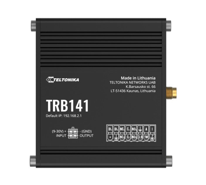 Teltonika TRB141106000 | TRB141 Industrial Rugged GPIO LTE Gateway, 4G/LTE (Cat 1), I/O Connector Block, Micro-USB, PSU Included