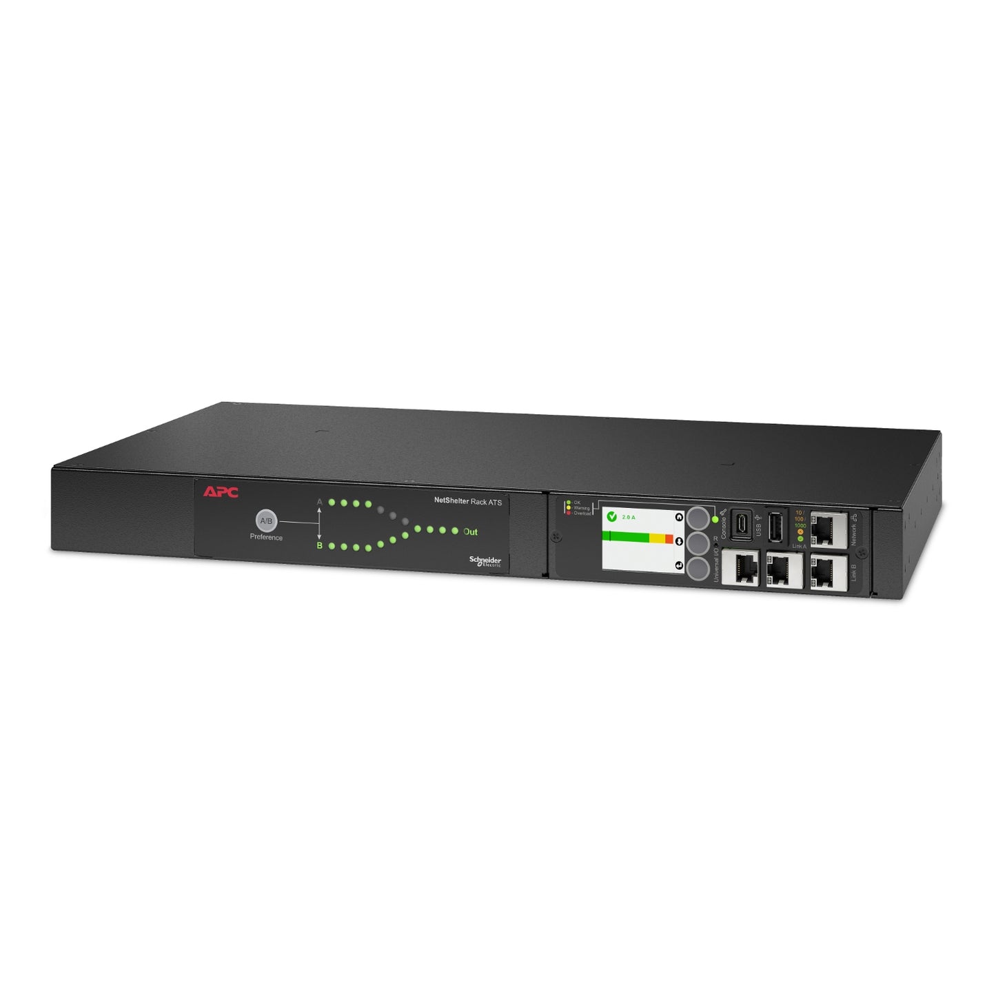 APC AP4433A | APC Netshelter Rack Automatic Transfer Switch 1U 12A 208V C14 Input 12 C13 Outputs 50/60Hz