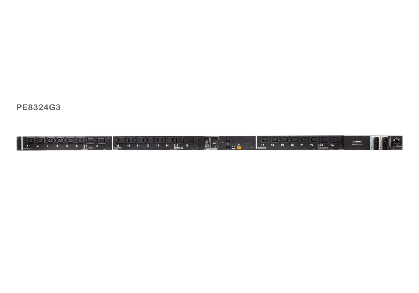 ATEN PE8324G3-AT | NRGence eco 24-Outlet Switched PDU, 32A IEC 60309, Zero-U, C13/C19