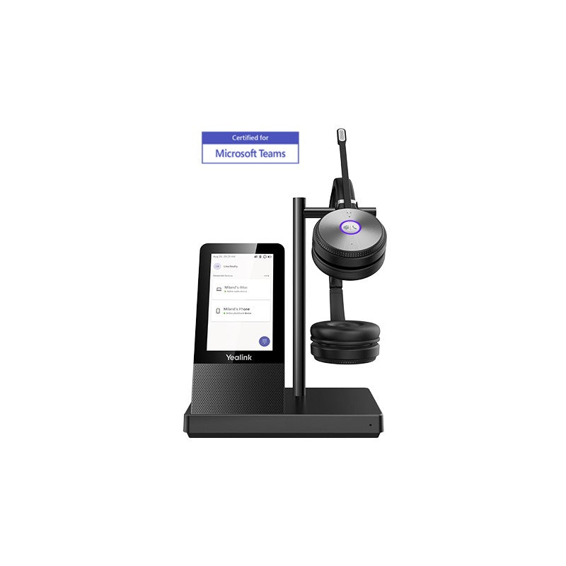 Yealink WH66-D-MS | WH66 Series DECT Wireless Stereo Headset with 4" Touch Screen Controller