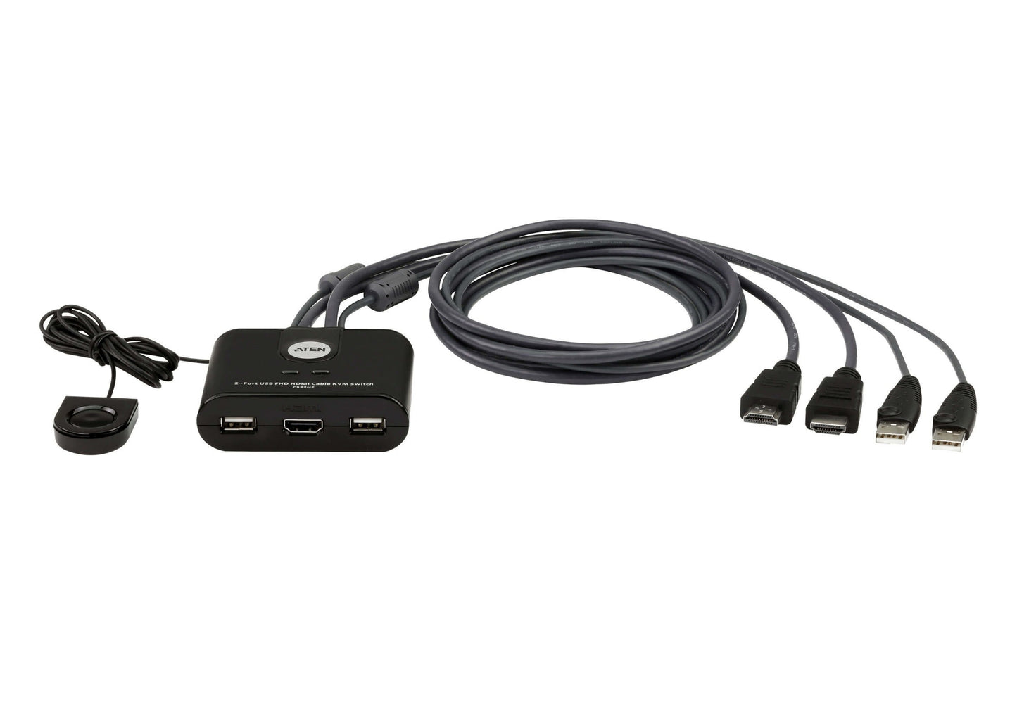 ATEN CS22HF-AT | CS22HF Cable KVM 2-Port HDMI USB, FHD 1080p, Remote Button
