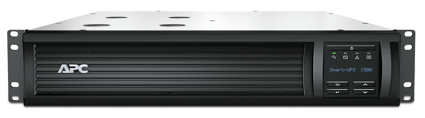 APC SMT1500RMI2UNC | 1500VA Rackmount 2U Line Interactive UPS, 230V, 4x IEC C13 Outlets, Network Card, AVR, LCD Display