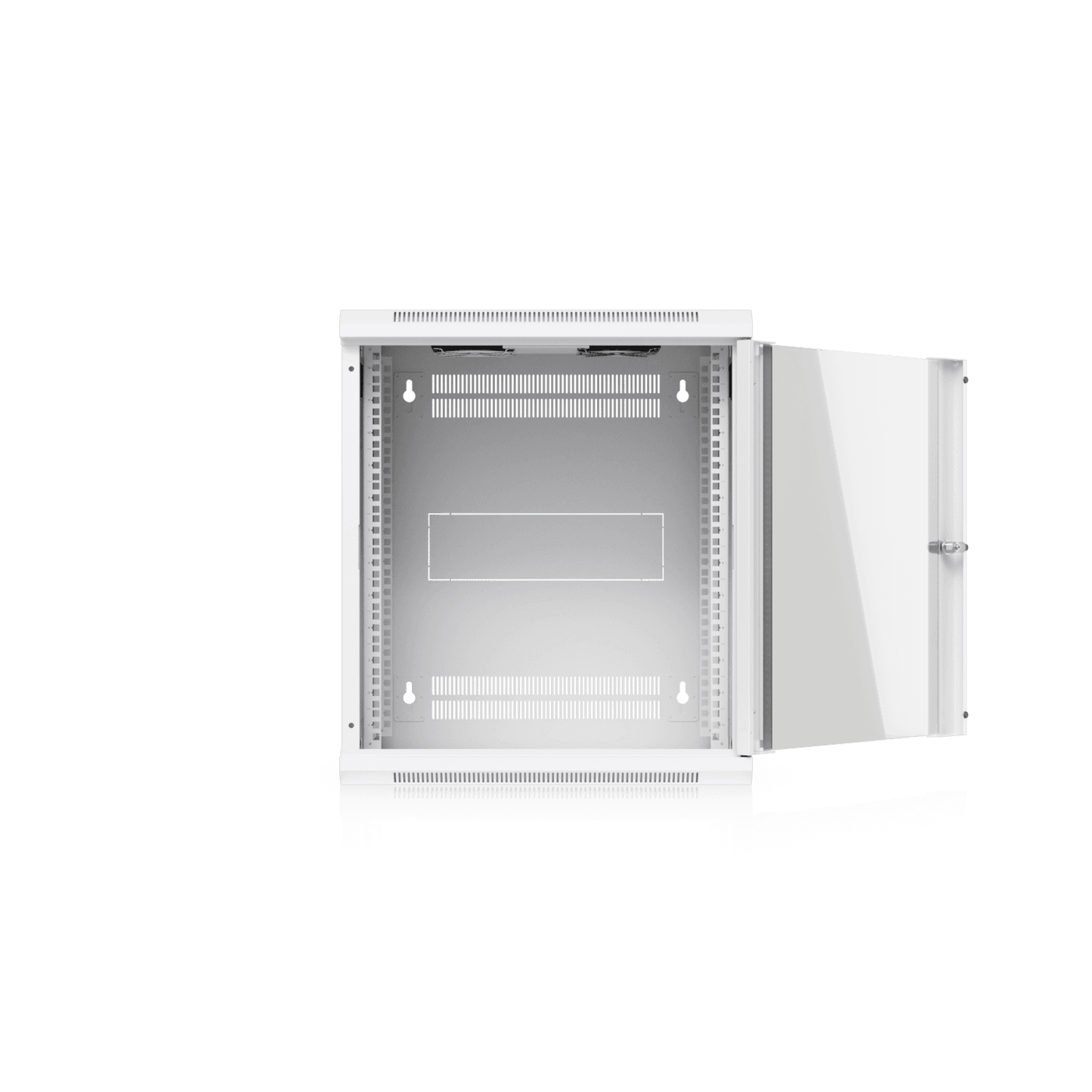 Ubiquiti UACC-Rack-12U-Wall-450-G white 12U wall mount server rack with glass door