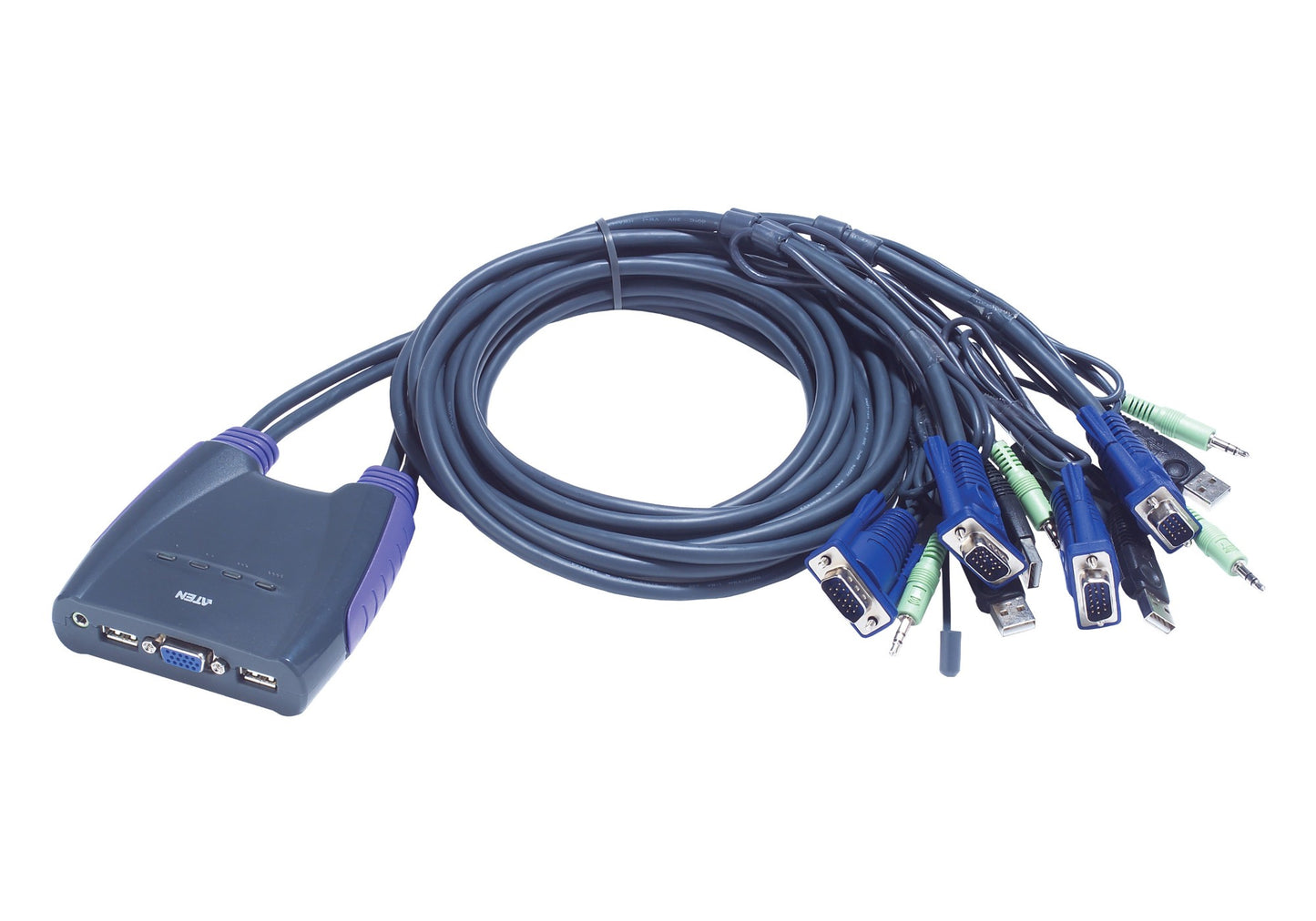 ATEN CS64UZ-AT | CS64U 4 x USB VGA KVM Switch with Audio, 1.8m Integrated Cables