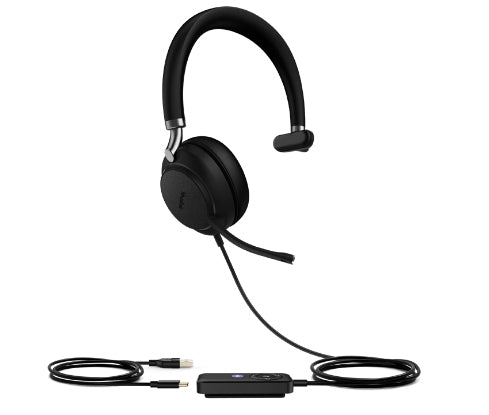 Yealink UH38-MONO-UC-W/O-BAT-C | UH38 Series Wired & Wireless Headset, USB Type-C, Bluetooth, Black