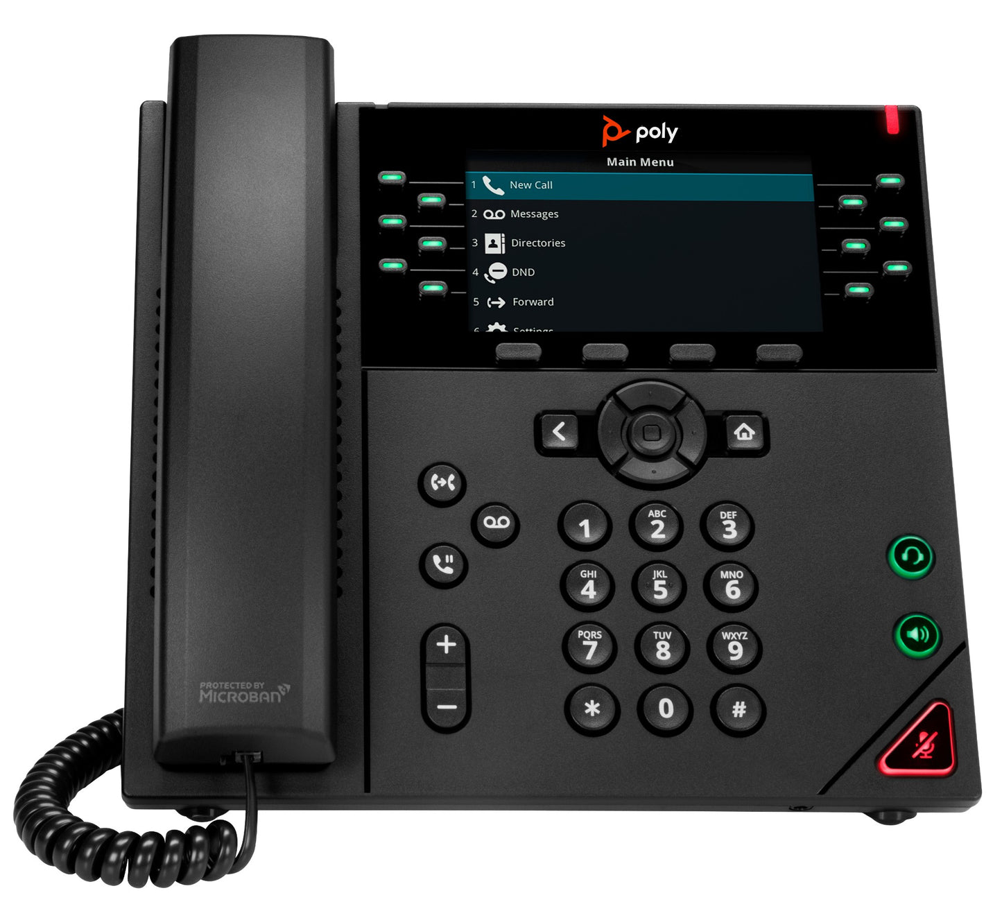 Poly 8B1L7AA | VVX 450 Desktop Phone, PoE, 12-Line, Color LCD Display