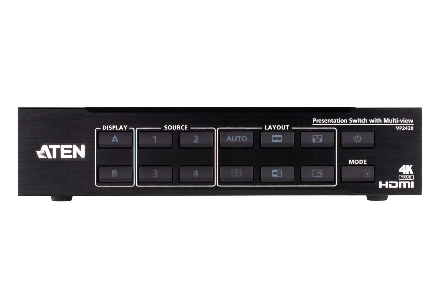 ATEN VP2420-AT-U | VP2420 True 4K HDMI 4 x 2 Presentation Switch with Multiview