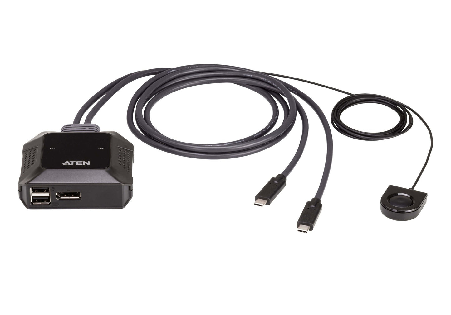 ATEN US3312-AT | US3312 KVM Switch, 2 x USB-C to 1 x DisplayPort, 4K60, Remote Selector