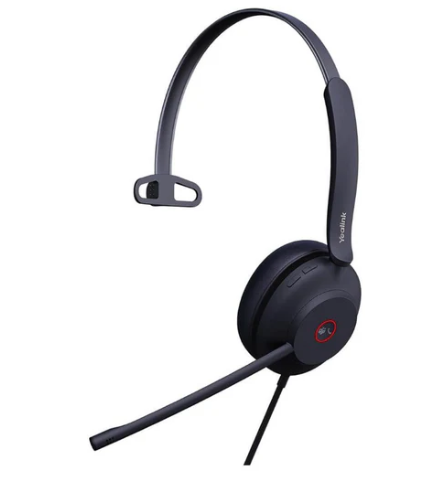 Yealink UH37-M-MS-C/A | UH37 Series Mono Headset, Noise Cancelling Mic, Leather Cushion